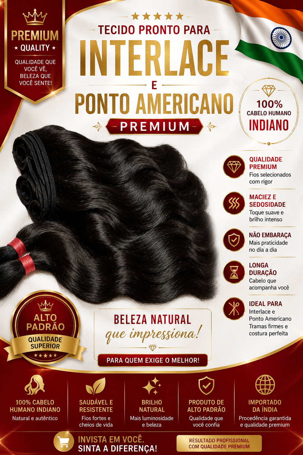 Tecido Premium — Interlace e Ponto Americano